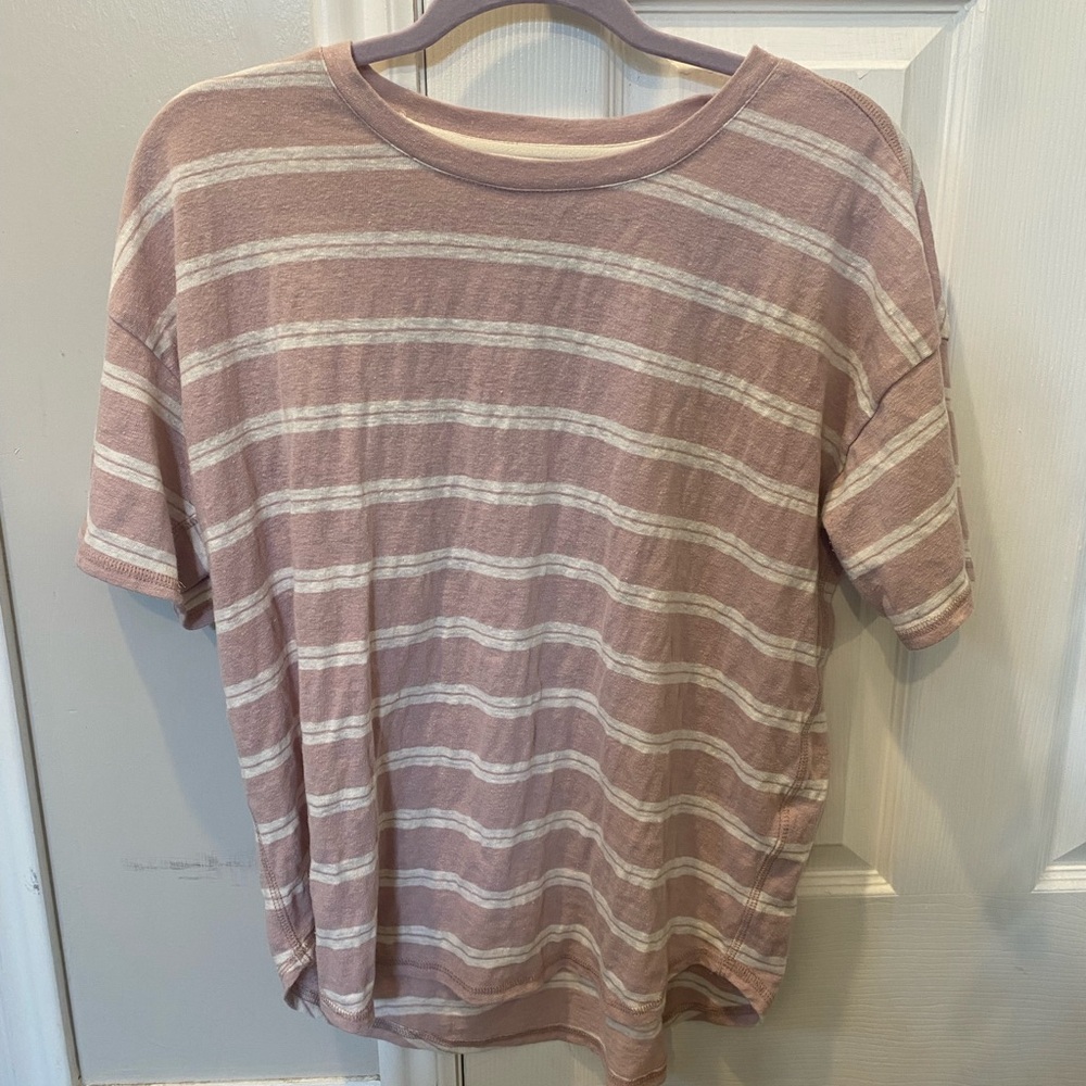 Striped Pink and White T-Shirt